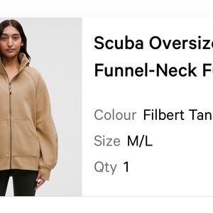 Lulu lemon Athletic Scuba full size funnel neck zip